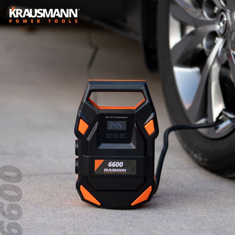 Ψηφιακός Αεροσυμπιεστής Αυτοκινήτου KRAUSMANN 6600 120W 12V φουσκώνει λάστιχο αυτοκινήτου
