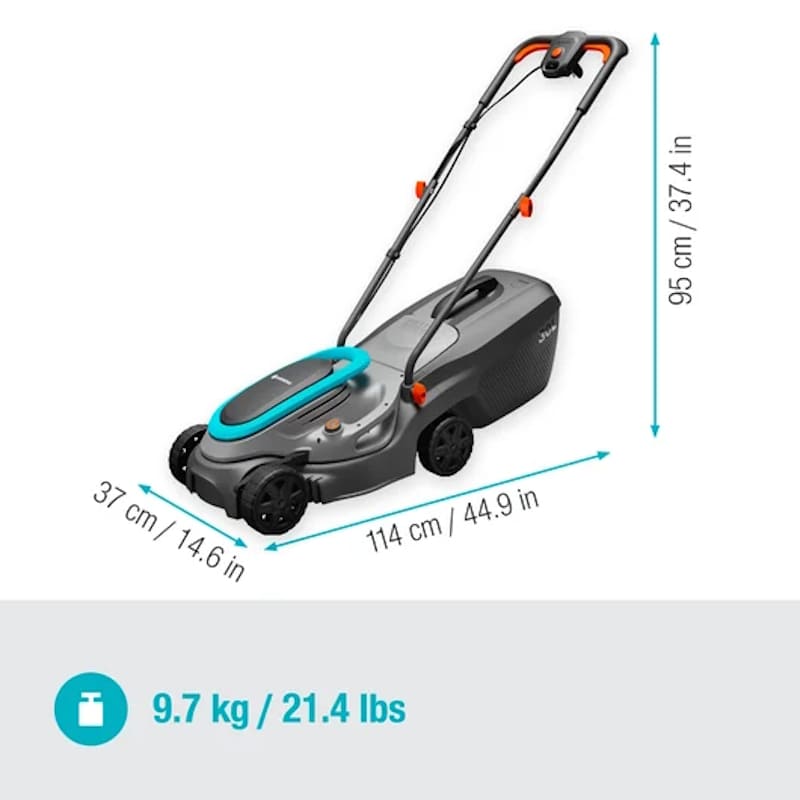 Ηλεκτρική Μηχανή Γκαζόν Gardena PowerMax 32/1200 διαστάσεις